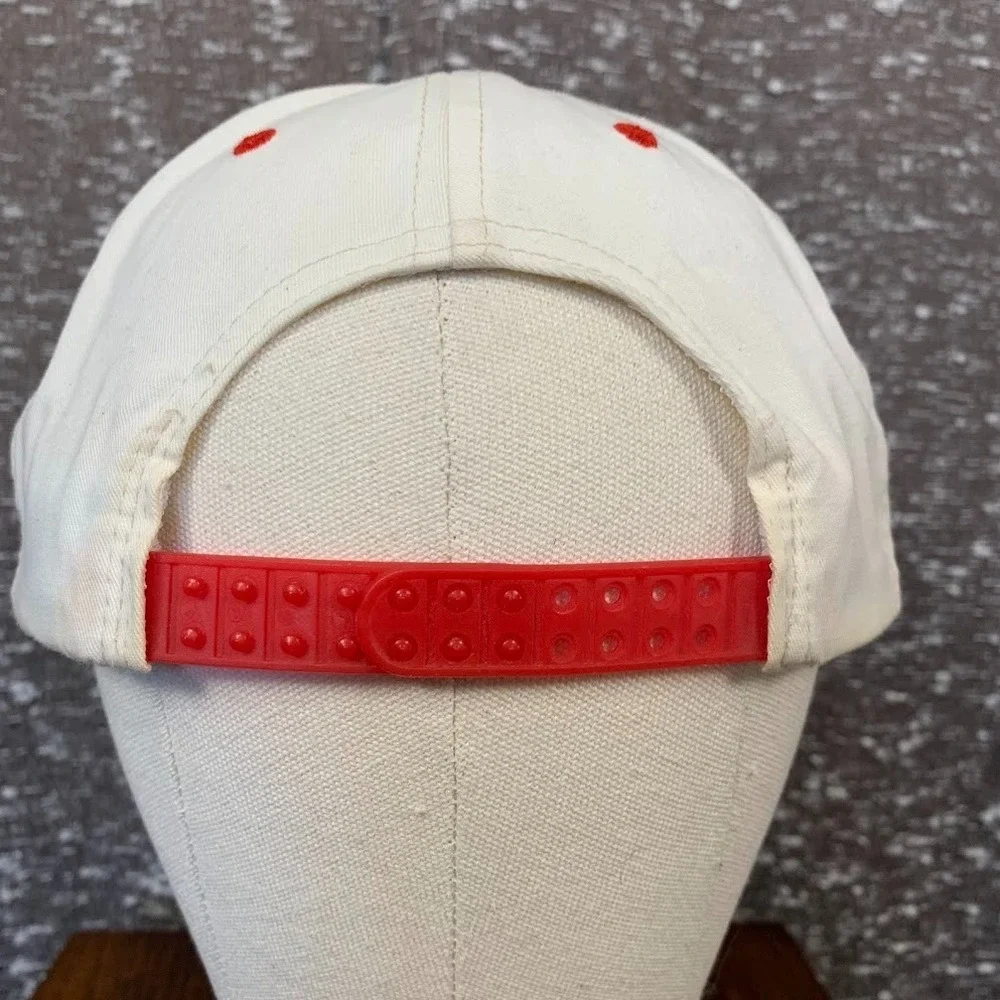 Vintage‎ Headmost Blank Red & White Snapback Cap Hat